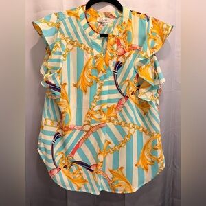 ✔️Stylish Women's Blouse with Chain Print. Size M